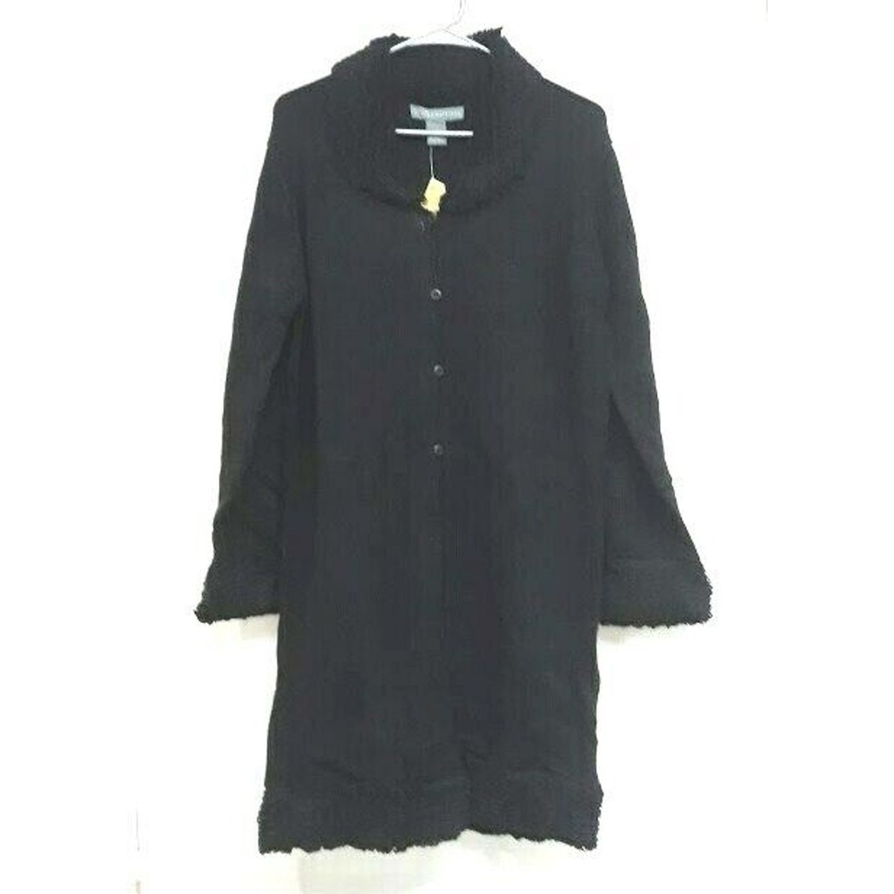 Jessica Holbrook long cardigan Size S black NEW button front long sleeves